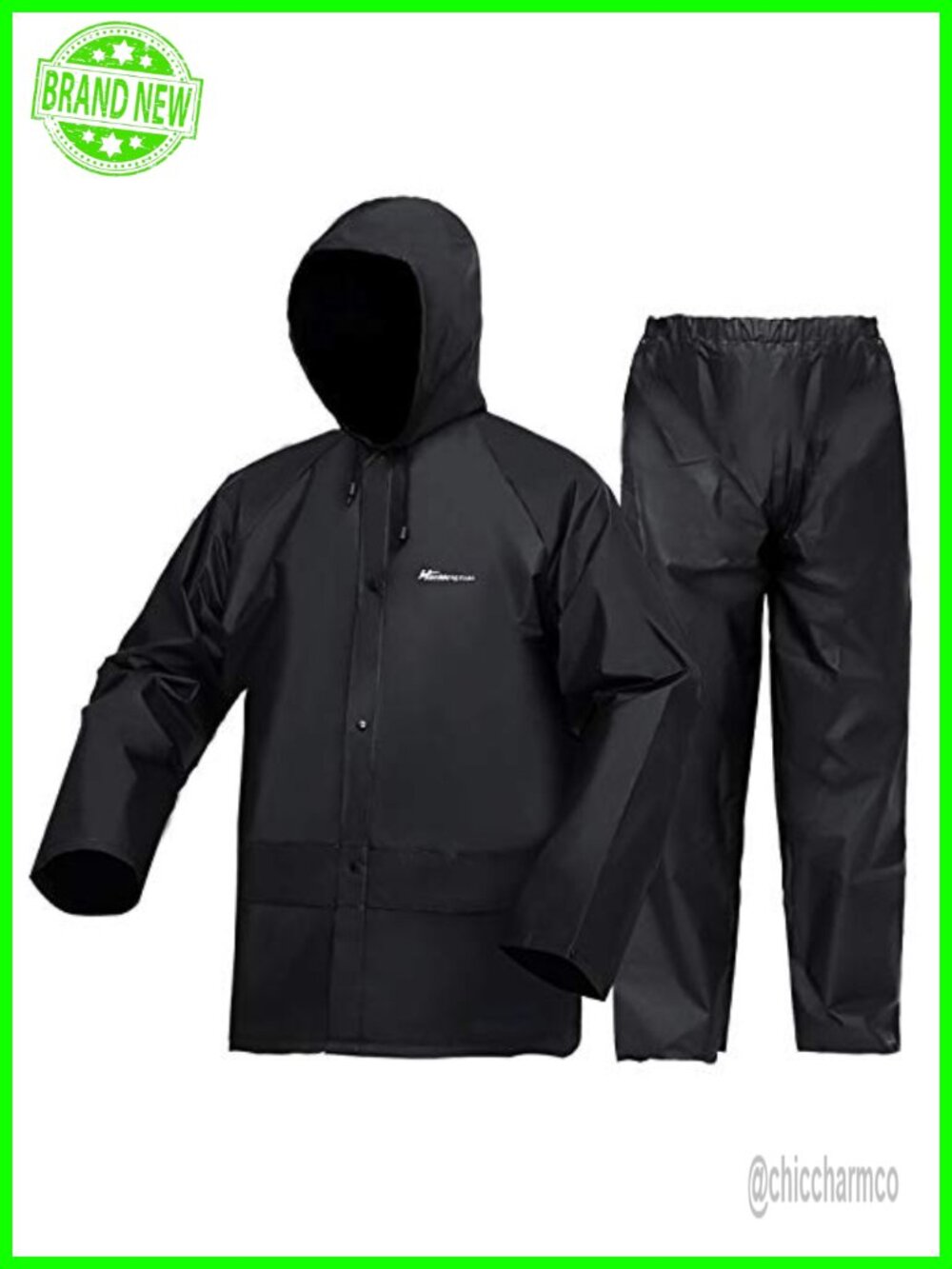 Unisex EVA Rain Suit Waterproof Jacket Pants Set Lightweight Outdoor Gear
